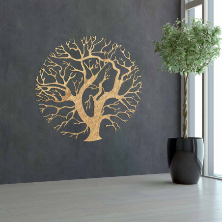 Precisely carved Tree of Life wall hanging made of natural wood