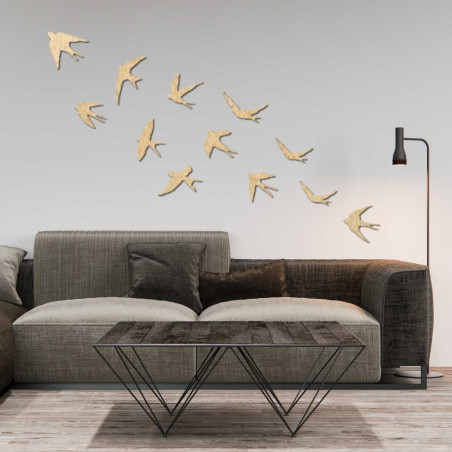 Wooden wall decorations flying birds | FLOCK