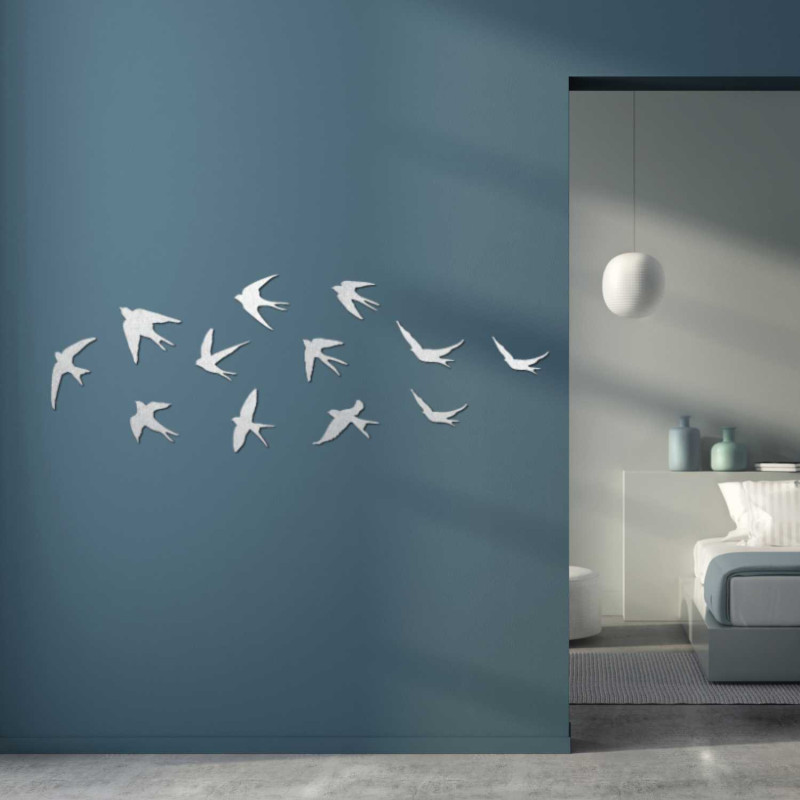 Wooden wall decorations flying birds | FLOCK