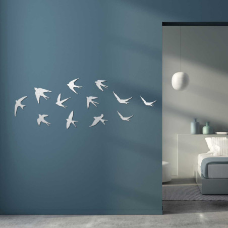 Wooden wall decorations flying birds | FLOCK