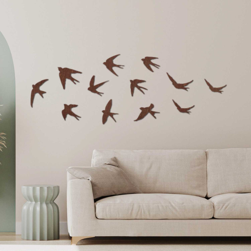 Wooden wall decorations flying birds | FLOCK