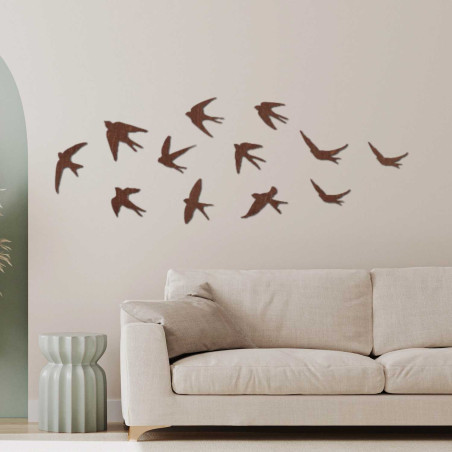 Wooden wall decorations flying birds | FLOCK