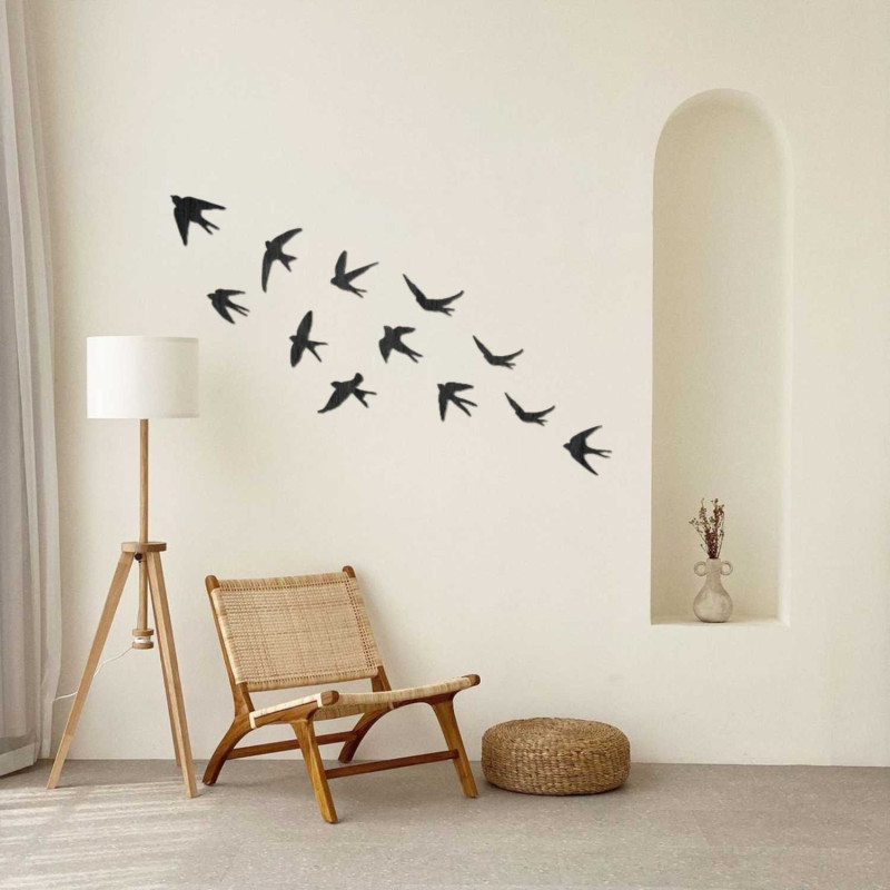 Wooden wall decorations flying birds | FLOCK