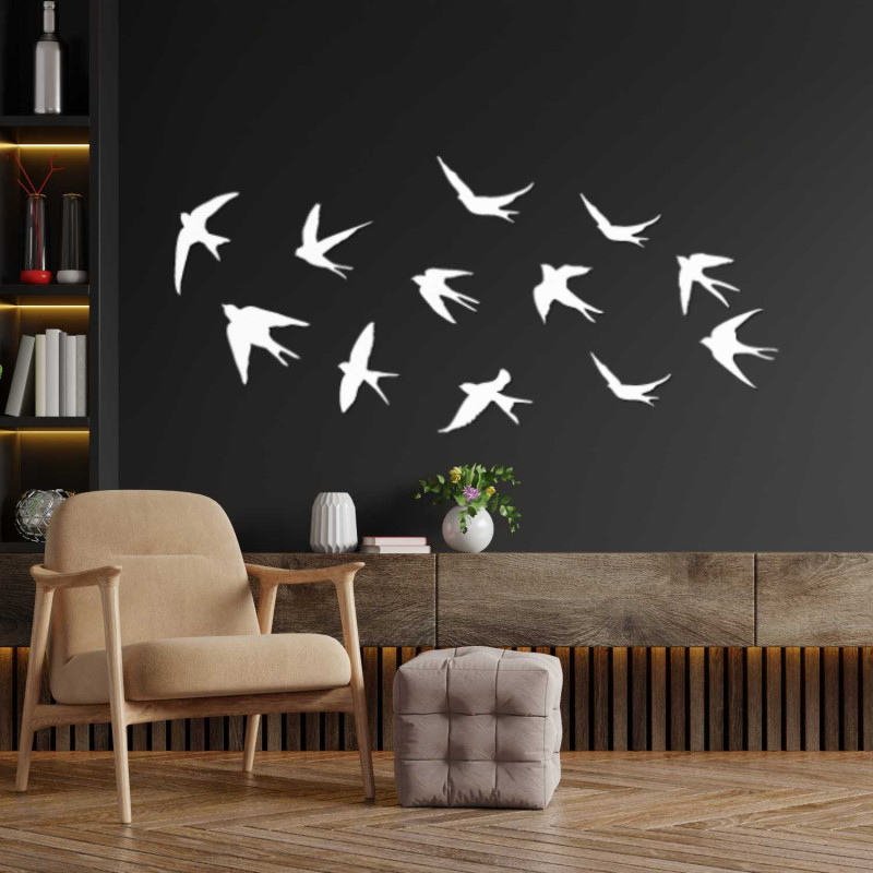 Wooden wall decorations flying birds | FLOCK