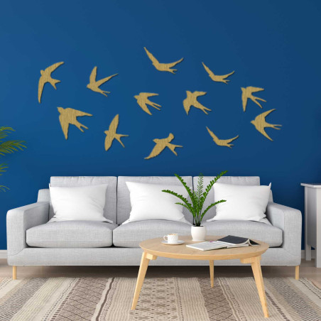 Wooden wall decorations flying birds | FLOCK