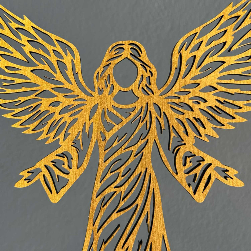 LED lamp Angel of Protection with stabilized moss and soft lighting