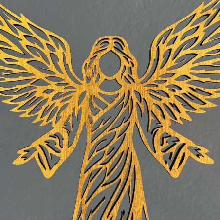 LED lamp Angel of Protection with stabilized moss and soft lighting