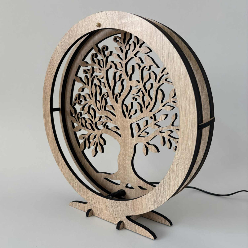 Wooden LED decoration Tree of Life creates a cozy atmosphere