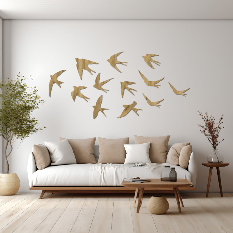 Create a home full of peace and elegance with a decoration of flying swallows.