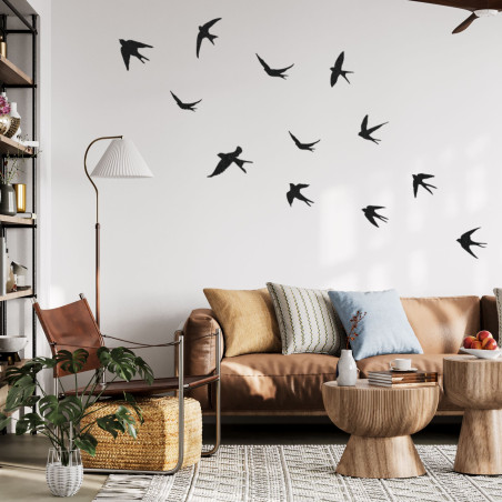 Create a home full of peace and elegance with a decoration of flying swallows.
