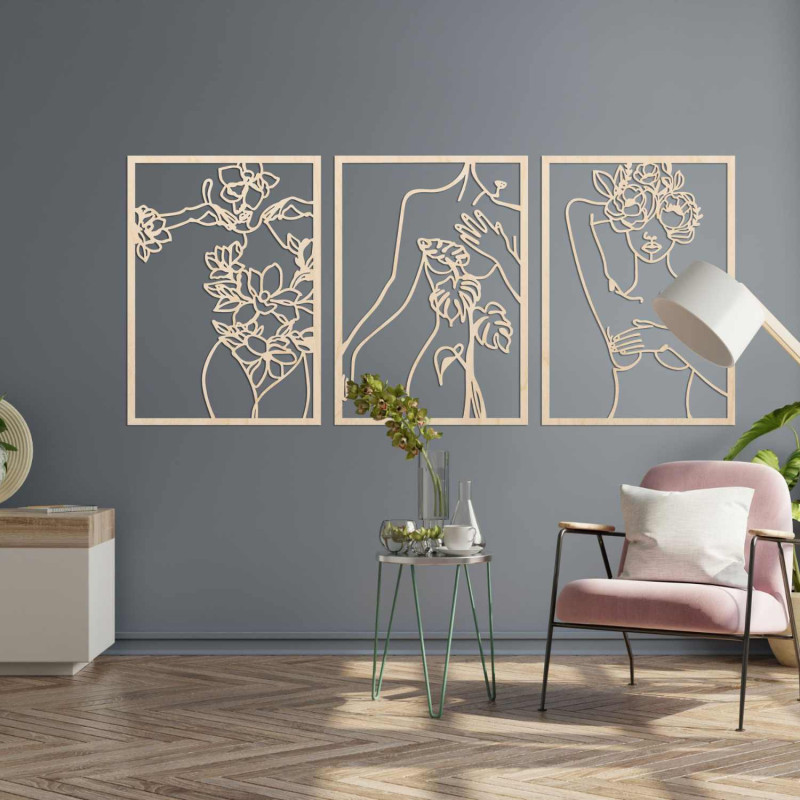 Minimalist line art of a woman as a stylish wall decoration