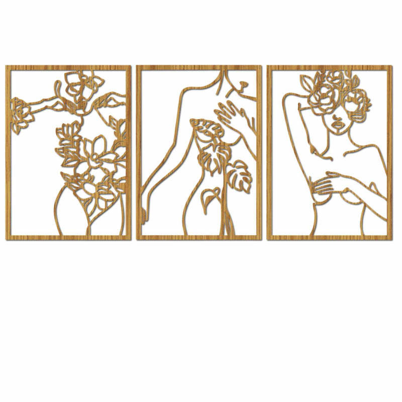 Designer wall decoration with minimalist feminine lines