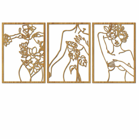 Designer wall decoration with minimalist feminine lines