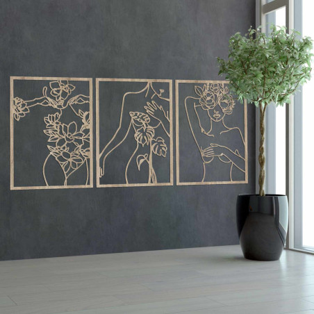 Designer wall decoration with minimalist feminine lines