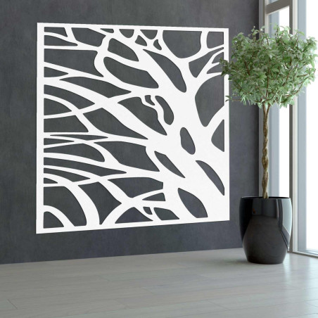 Modern wooden picture with a tree and branches motif on the wall
