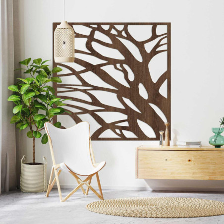 Abstract wooden wall decoration inspired by nature