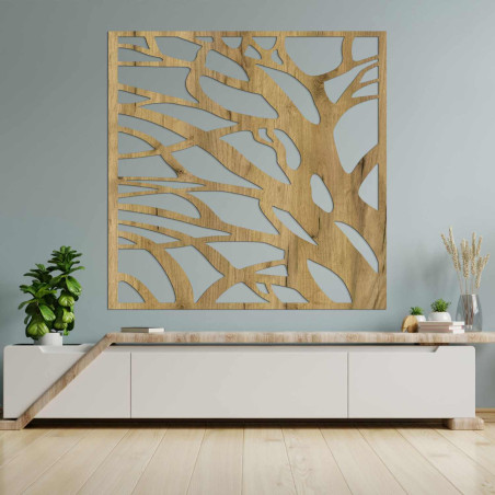 Abstract wooden wall decoration inspired by nature