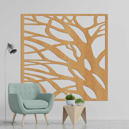 Abstract wooden wall decoration inspired by nature