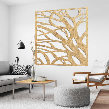 Modern wooden picture with natural lines for an elegant interior
