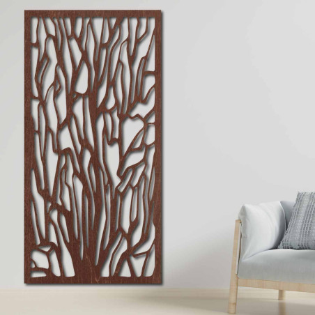 Elegant wall decoration depicting silhouettes of trees in a forest