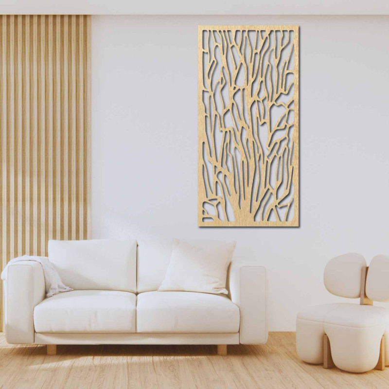 Elegant wall decoration depicting silhouettes of trees in a forest