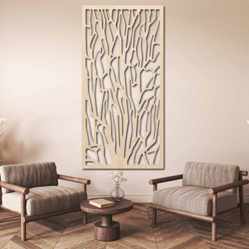 Elegant wall decoration depicting silhouettes of trees in a forest