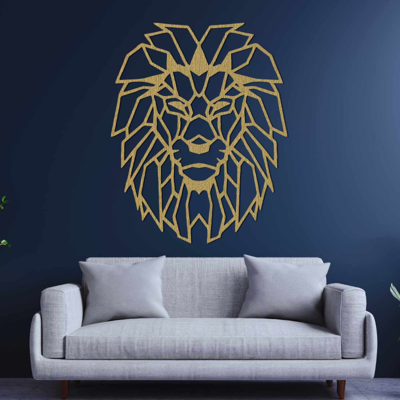 Stylish lion wall decoration symbolizing strength and courage