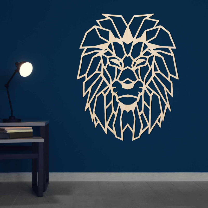 Stylish lion wall decoration symbolizing strength and courage