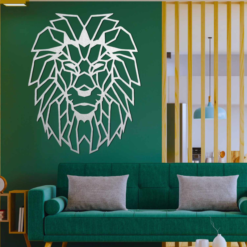 Stylish lion wall decoration symbolizing strength and courage