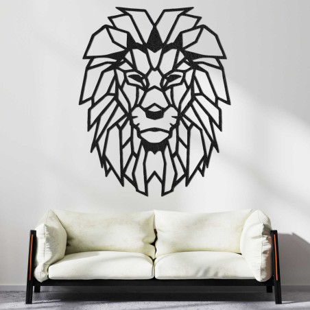 Original wooden lion wall decoration for a stylish interior