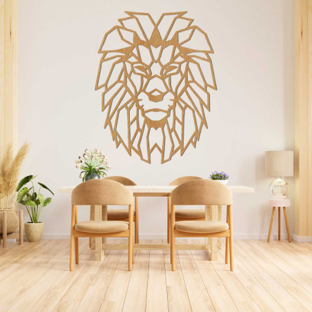 Original wooden lion wall decoration for a stylish interior