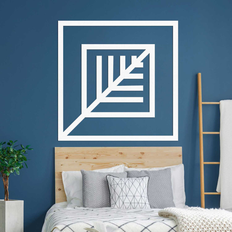 Geometric wooden picture with minimalist design for the wall