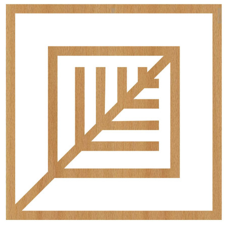 Elegant wall decoration with a geometric pattern made of wood
