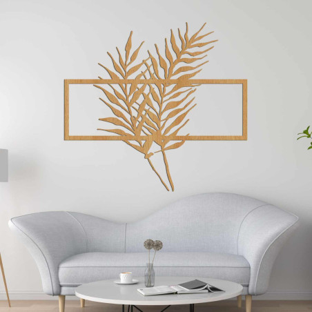 Elegant wall decoration with tropical palm leaves