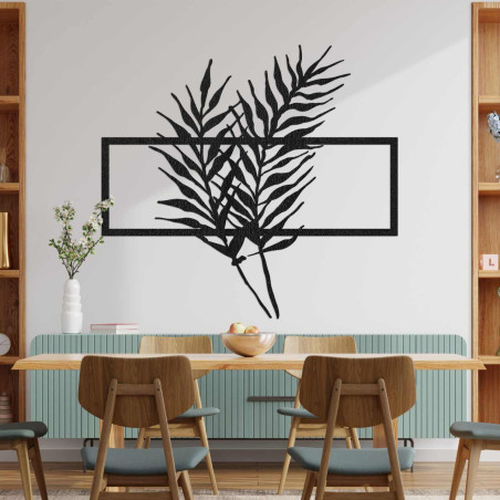 Elegant wall decoration with tropical palm leaves
