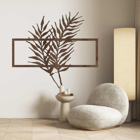 Elegant wall decoration with tropical palm leaves