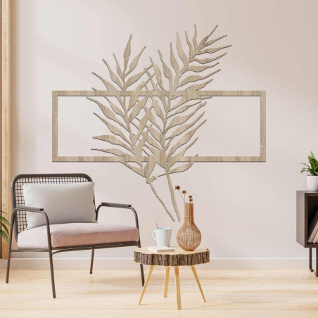 Elegant wall decoration with tropical palm leaves