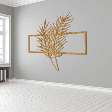 Elegant wall decoration with tropical palm leaves