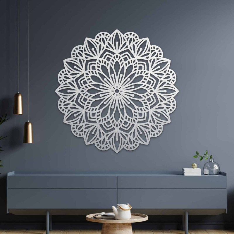 Elegant wooden mandala as a decoration for a modern interior
