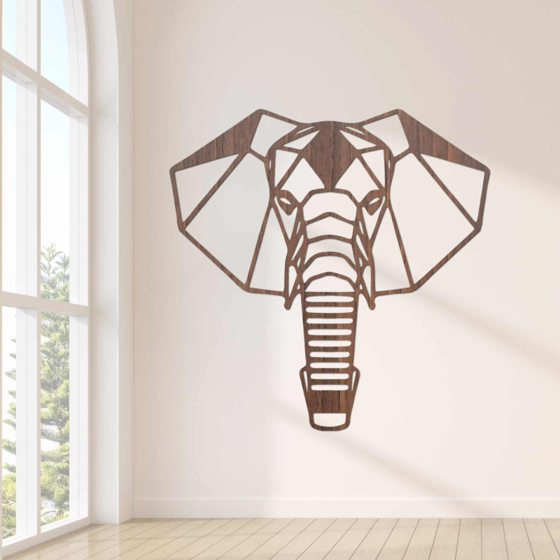 Modern wall decoration with an elephant motif for a stylish interior