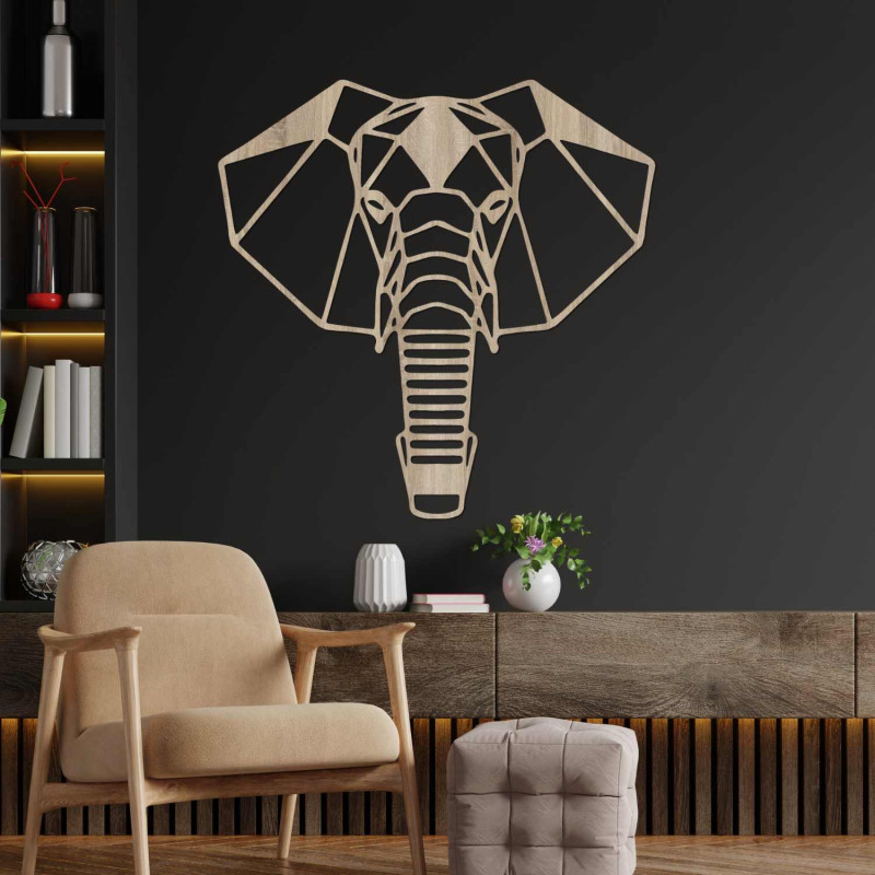 Modern wall decoration with an elephant motif for a stylish interior
