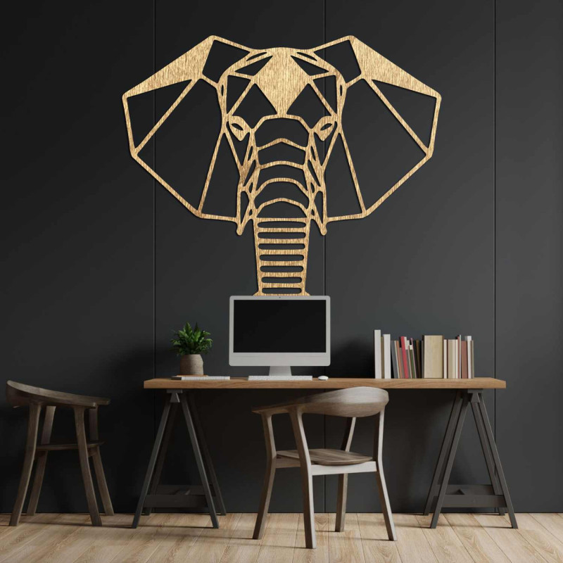Elegant wooden elephant image symbolizing strength, wisdom and prosperity