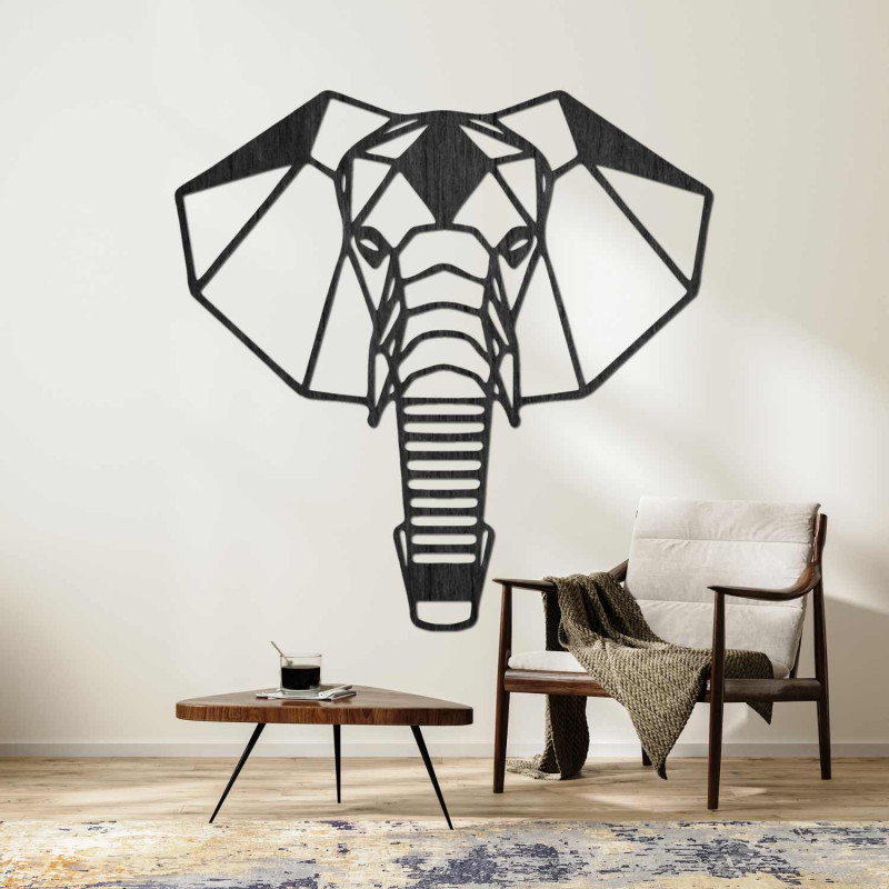 Modern wall decoration with an elephant motif for a stylish interior