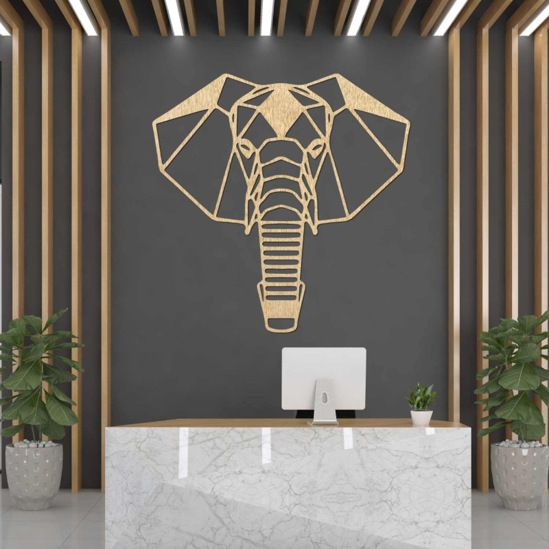 Modern wall decoration with an elephant motif for a stylish interior