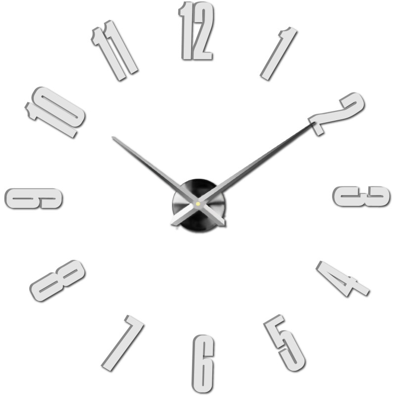 Designer wall clock in black mirror finish