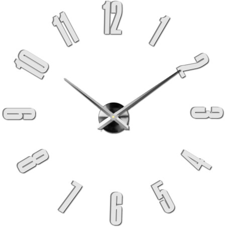 Designer wall clock in black mirror finish