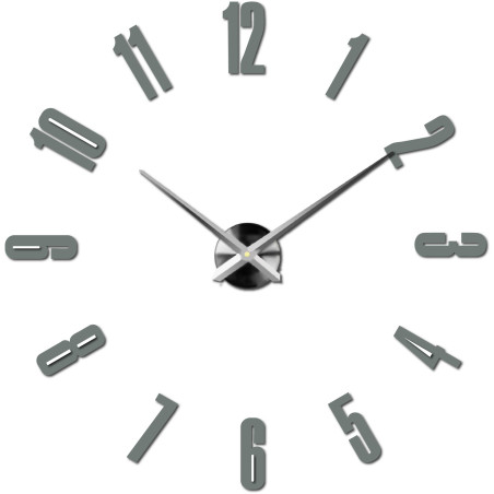 Modern mirror wall clock with large numbers and 3D effect