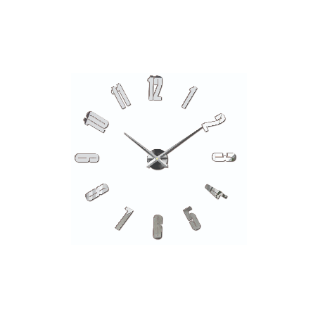 Modern mirror wall clock with large numbers and 3D effect