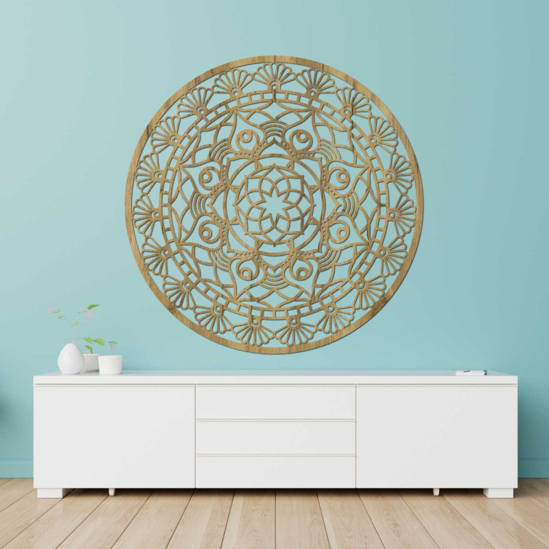 Modern wooden mandala decoration for a harmonious and stylish interior