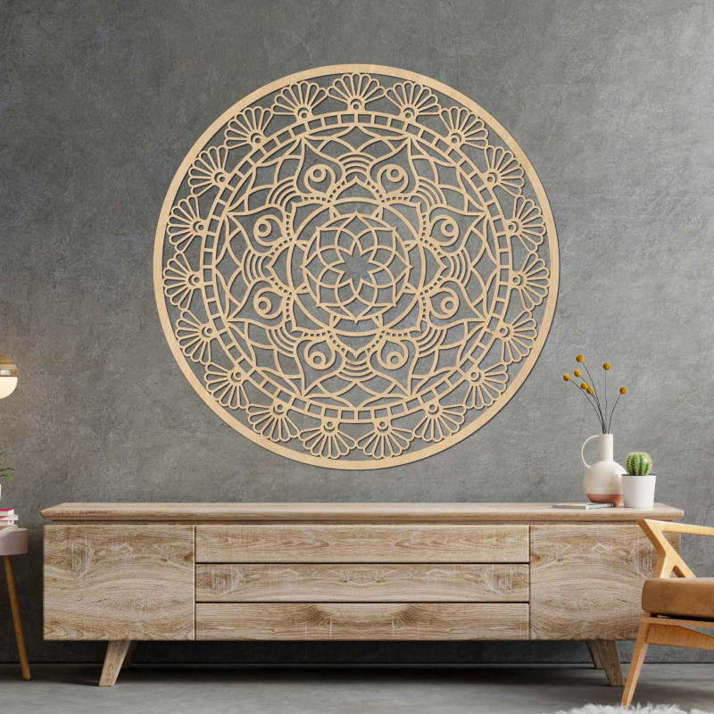 Modern wooden mandala decoration for a harmonious and stylish interior